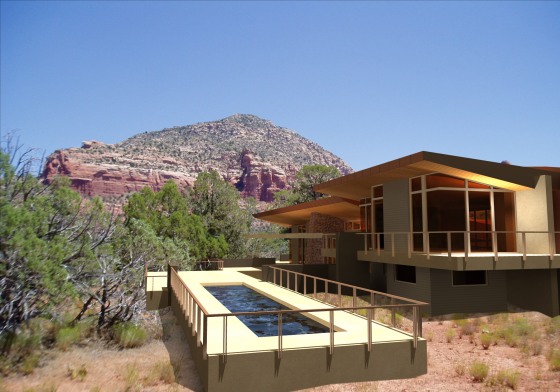 3D Computer Model for a Contemporary Home in the mountains of Sedona